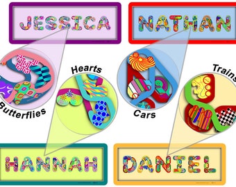 Name Plates made from Perspex Acrylic on a Wheat coloured background by LoveBrite