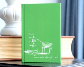 SALE! One "Vintage Science Experiments" Notebook -Green Nitric Acid Experiment 1888 Textbook Illustrations | Chemistry Teacher Scientist