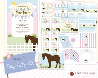 Custom Pony Birthday Party Printables Package