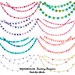 Rainbow Watercolor Bunting Clip Art for Commercial Use, Instant Digital Download, Heart Star Flag Confetti Bunting