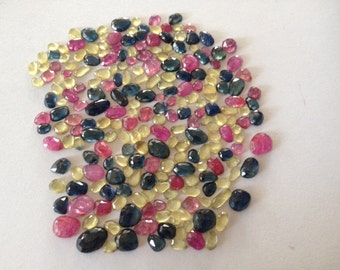 Multi Sapphire rose cut Pink Sapphire rosecut blue sapphire rosecut sapphire rose cut small sizes