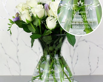 Personalised Sentiments Unique Glass Vase Engraved Vase