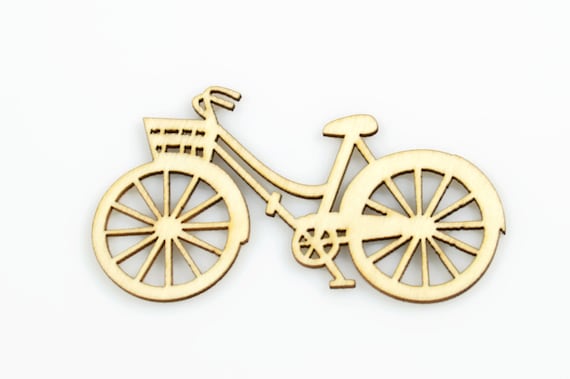 BICYCLE WOOD CUTOUT Vintage Bicycle with Basket Laser Cut