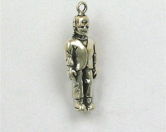 Sterling Silver Frankenstein Monster Charm