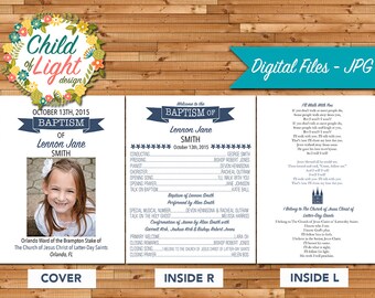 LDS/MORMON Custom Baptismal Program - Girls