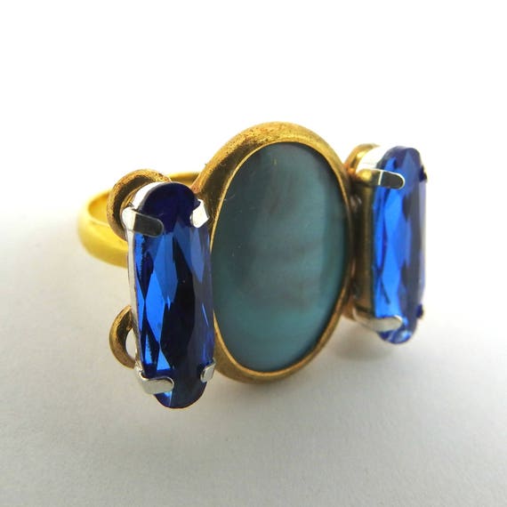 Dark blue ring, a lovely jewelry gift ideas for her.