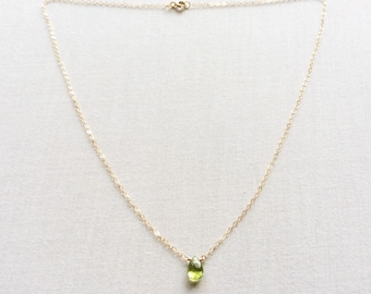 Peridot Necklace, August Birthstone Necklace, August Birthstone, Peridot Jewelry, Peridot, Tiny Peridot Necklace, 14k Peridot Necklace, BN8