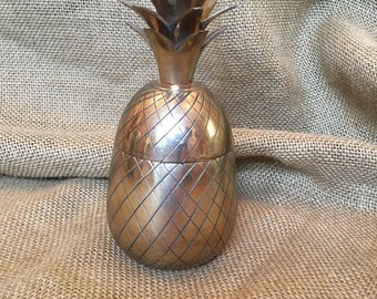 Vintage 6 1/2 inch brass pineapple box