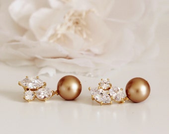 Gold Bridal Earrings Vintage Gold Pearl Earrings Mother of the Bride Gift Mother of the Groom Gift Wedding Jewelry Wedding Gift for Mom