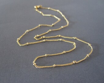 Gold Delicate Ball Chain Necklace