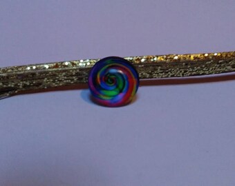 6 cabochons 12 mm multicolored glass