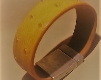 Genuine ostrich leather handcrafted bracelet