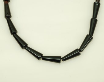 Onyx Cone Beads 15"
