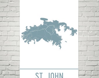 st john map st john art st john print st
