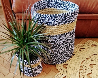 Crochet MELANGE color Basket - nursery color basket - toy large basket storage box - home decoration