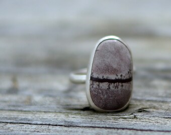 pebble ring - size US 5 3/4 - sonoran dendritic rhyolite and sterling silver