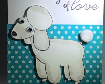 Poodle Sending Love Card
