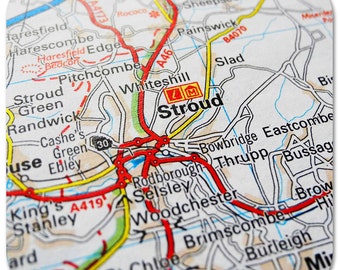 Map of Stroud & The Five Valleys Art Print