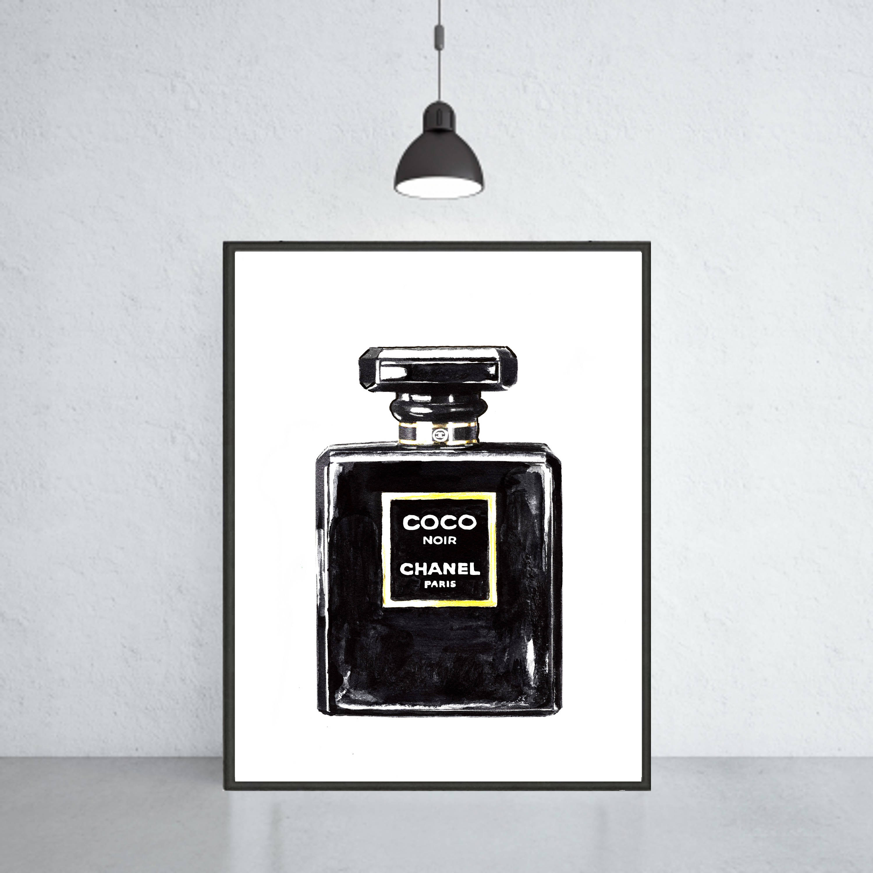 Chanel Noir perfume art print Chanel poster Chanel warecolor