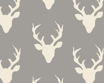AGF KNIT Deer Fabric Cotton Fabric Jersey Knit Deer Fabric Art Gallery Gray fabric Stretch fabric Hello Bear fabric Buck Forest Mist Gray