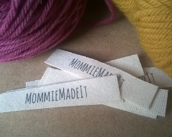 Organic Cotton Fabric Name Labels - Clothing Labels Made to Order - 30 Labels With One Line of Text