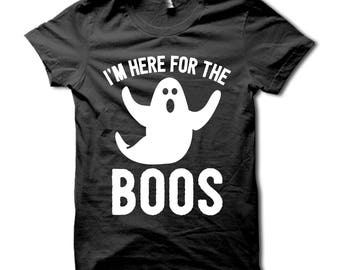T-shirt Mad Engine "Ici Pour Les Boos !" Halloween - Taille M, Gris, Coton, Neuf Avec étiquettes