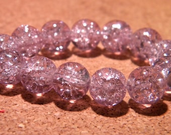 20 10 mm - purple - PF67 Crackle glass beads