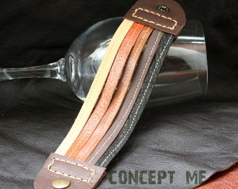 Leather Cuff Leather bracelet handmade LC0004