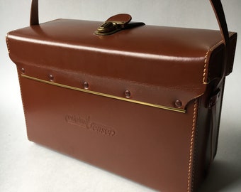 Pristine Original Benser Leica camera case vintage leather box bag adjustable strap