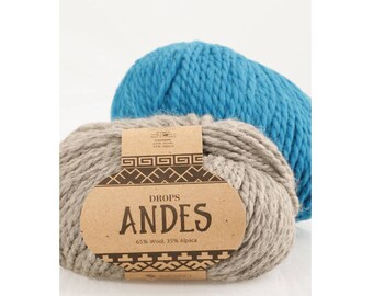 Super chunky yarn - Crochet yarn - Knitting yarn - Super bulky yarn - Drops yarn - Alpaca yarn - DROPS ANDES - Bulky wool yarn - Yarn wool
