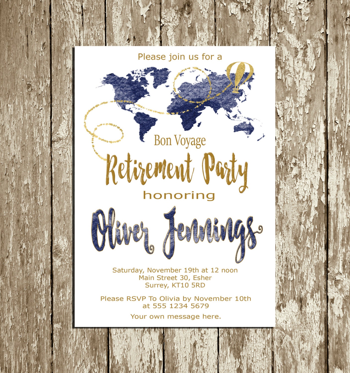 retirement invitation for men blue navy and gold retirement invitation for retirement