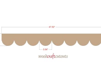 Scalloped Wood Molding Trim / Unfinished / Trim / Wall Crown Ceiling Decor - 48 Inches