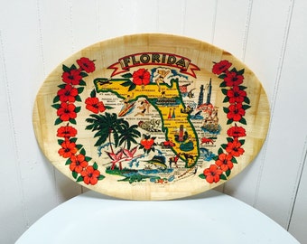 Vintage 1960s Florida Kitsch Serving/Valet/Decorative Tray