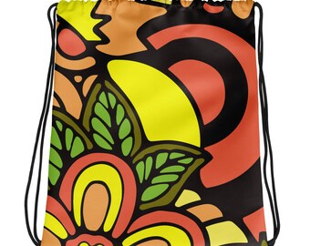 Floral - Drawstring bag
