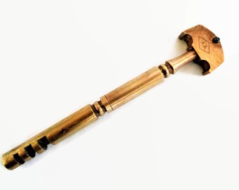 Vintage brass glass cutter with Screwdriver, Cutting Tool, glassware, cutting glazing, husband gift, man cave gifts, Made in France