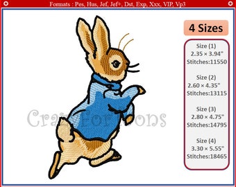 Rabbit embroidery | Etsy