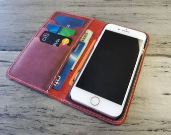 iPhone 6s, iPhone 6 S PLUS, , Personalized Leather iPhone Wallet, Leather iPhone Case, iPhone Case, Distressed Leather Case, iPhone cover