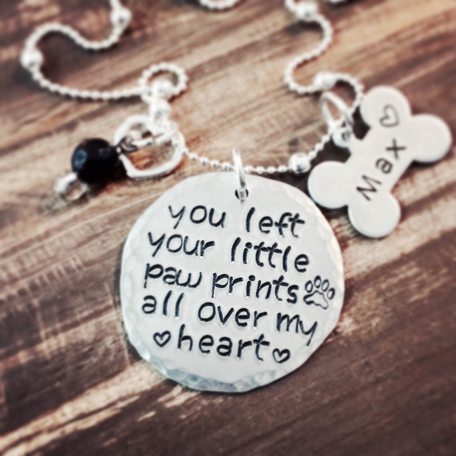 Pet Memorial Jewelry Loss of Pet Necklace Name Charm