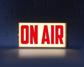 On air lighted sign - On air sign with red letters - Lightbox On air light box - On air lamp - on air lightbox