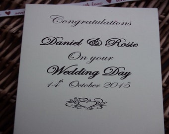 Congratulations on your wedding day, Personalised wedding day card, wedding card, wedding, wedding day, congratulations