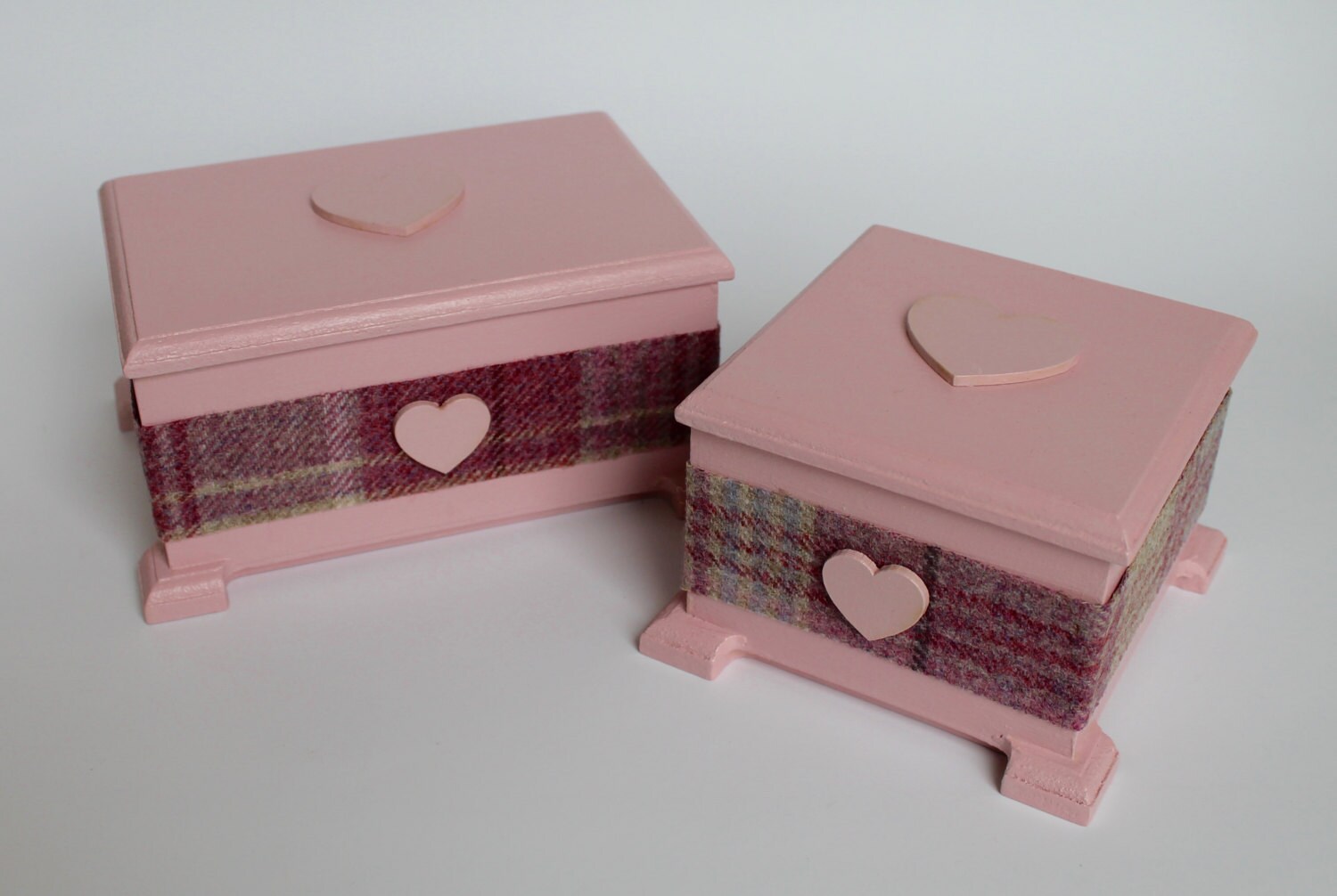 Wooden Jewellery Box Pink Trinket Box Pink Jewellery Box