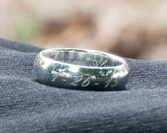 6 mm CUSTOM ROUND RING,Personalized Silver Ring,Engrave Rings, Sterling Silver Ring,Silver Engraved Ring,Custom Ring,Ring For Girlfriend