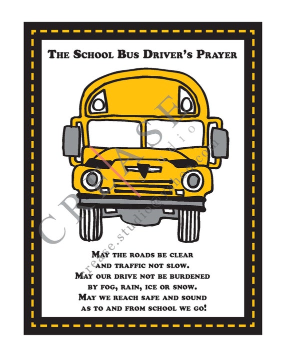 Bus Driver's Prayer 8x10 printable instant Bus Driver's Prayer 8x10 printable instant