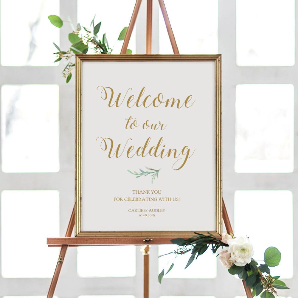 Greenery Wedding Sign Printable. Printable