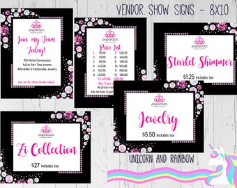 UPDATED LOGO Paparazzi Vendor Signs, Set of 5 - Digital files- PG - Instant Download