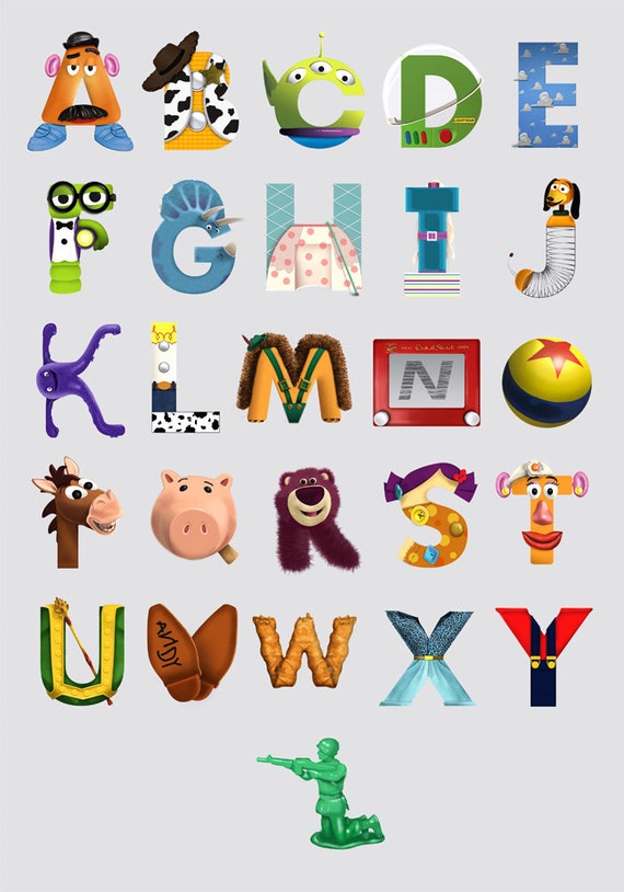Kids Toy Alphabet Poster Wall Art Kids Baby Shower Present