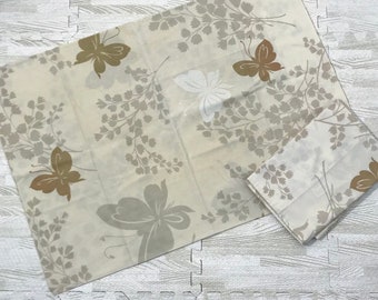 Set Of 2 Vintage Springmaid Wondercale Pillowcase Butterflies Brown Leaves