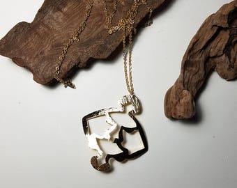 CLARITY necklace - hammered gold plated brass