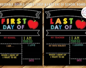 Reusable First & Last Day of School Chalkboard, First Day of School Sign, First and Last Day of School Sign, Back to School Chalkboard