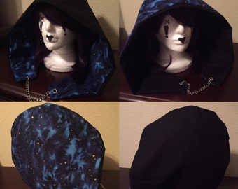 Ready to Ship! Reversible galaxy festival hood